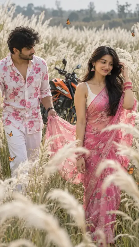 Couple Saree Cinematic AI Photo Prompt (8K DSLR Look)