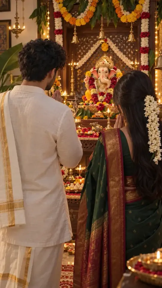 Ganpati Puja AI Photo Prompt for Couple (Gemini)