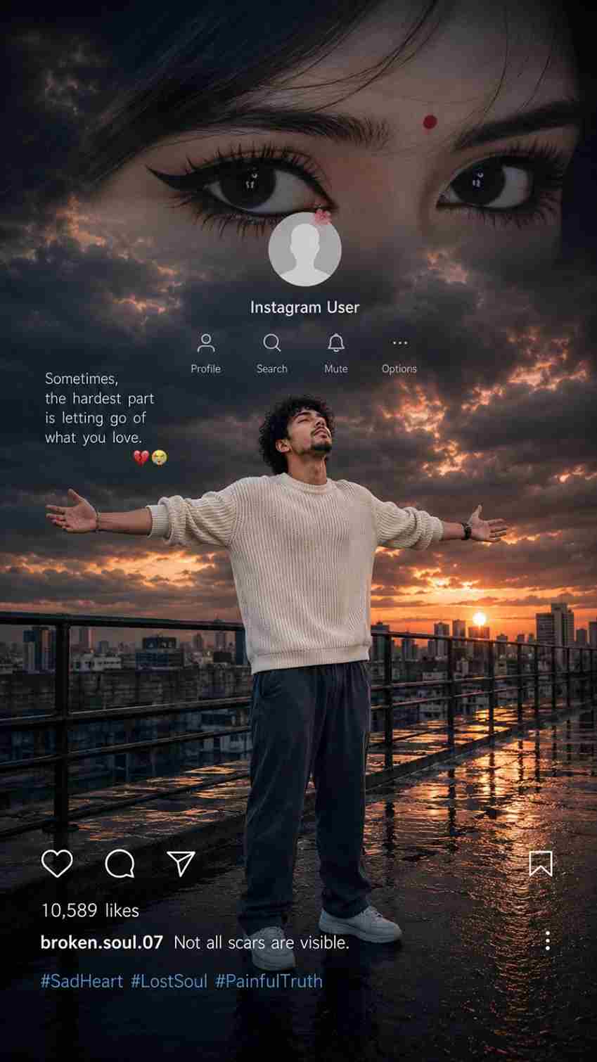 Cinematic Heartbreak AI Photo Editing Prompt