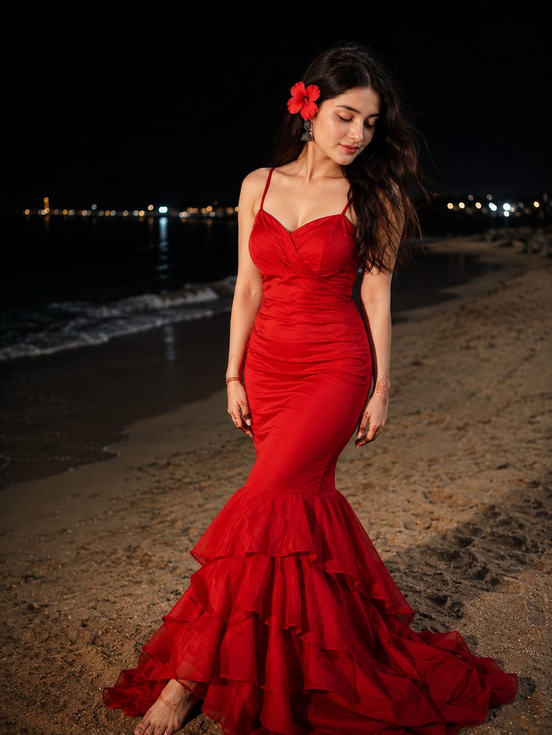 Cinematic Beach Photo Prompt (Girls)