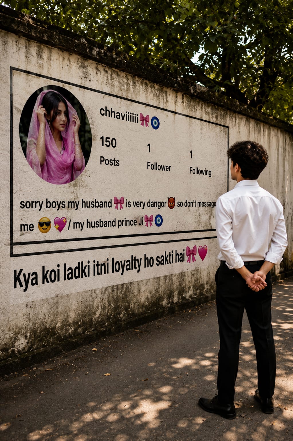 Realistic Instagram Wall Profile Photo Prompt for ChatGPT