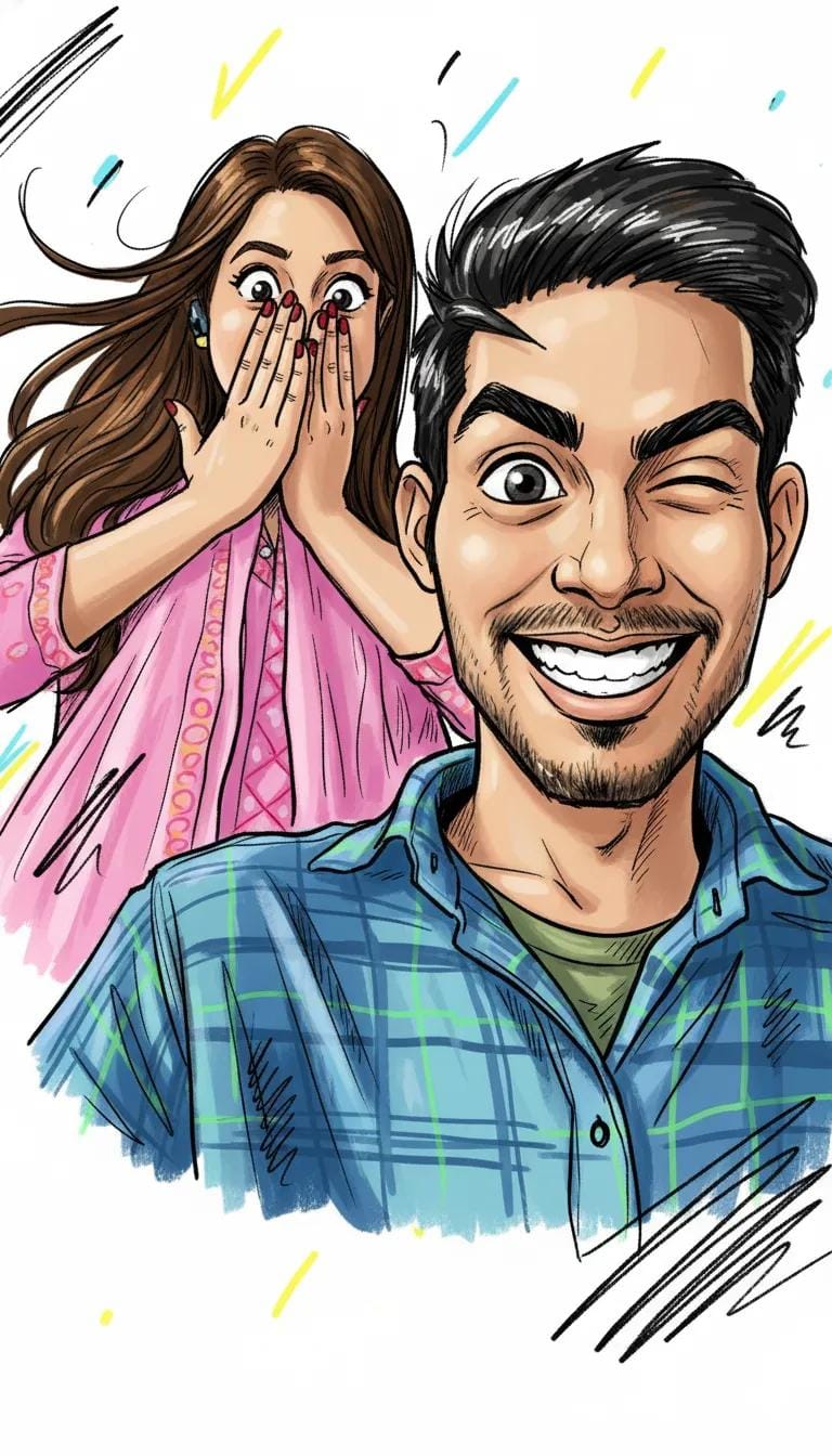 Gemini Funny Sketch Cartoon Image Photo Prompts