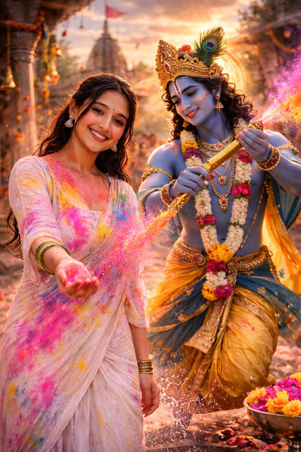 Holi with Krishna Ai Photo Editing Prompts | Create Photo With Shree Krishna