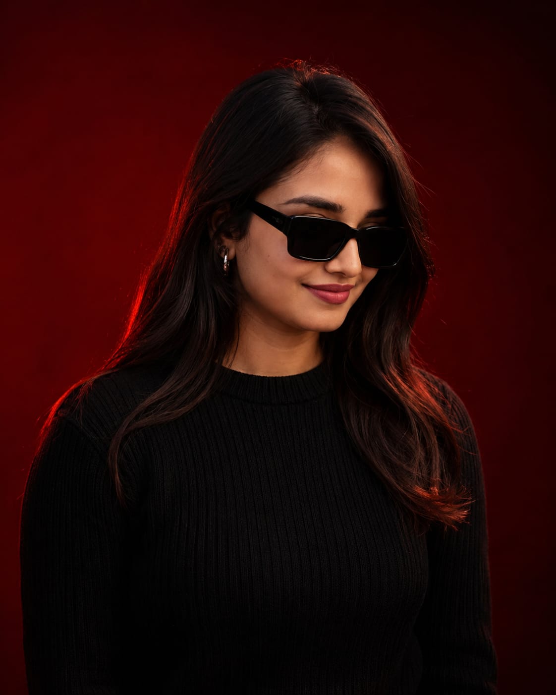 Luxury Red Background AI Portrait Prompt