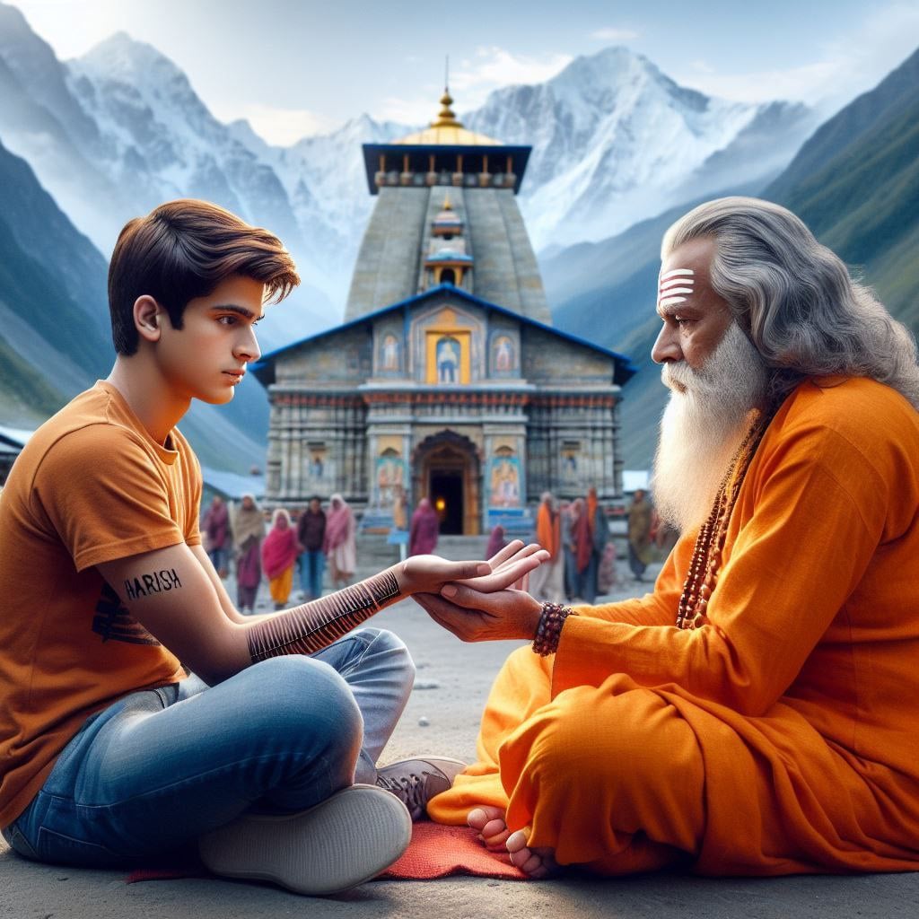 Pandit ji Examines The Lines On The Palm AI Image Prompts