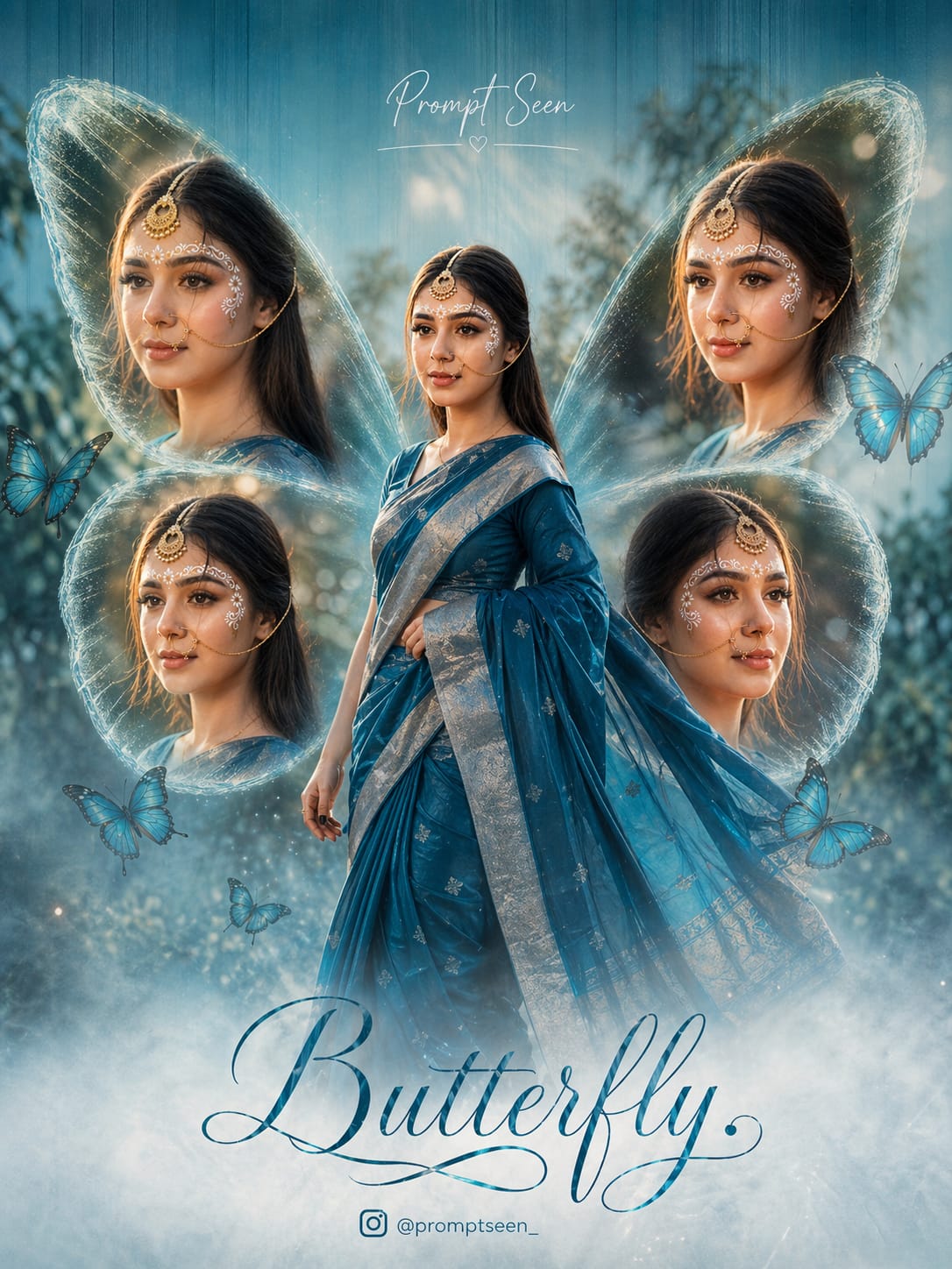 Trending Girls Cinematic Butterfly And Collage Style Photo 🦋